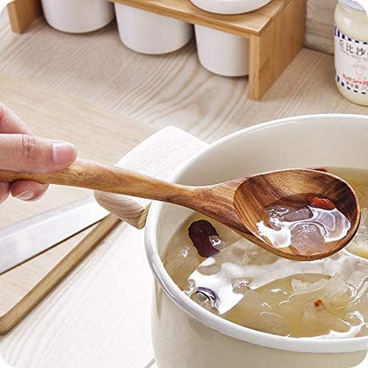 7 Pcs Acacia Wood Cooking Utensils Set Large Wooden Spoons for Cooking Spatula Salad Mixing Spoon