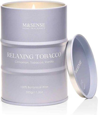 M&SENSE Tobacco Scented Candles Natural Non Toxic, Aromatherapy Candle for Stress Relief Meditation