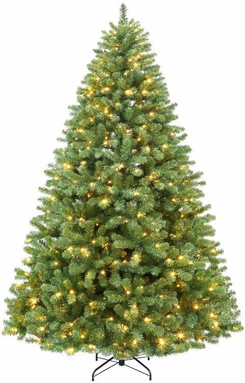 Hykolity 6 ft Prelit Christmas Tree, Artificial Christmas Tree with 250 Warm White Lights, 1032