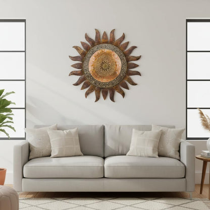 Regal Art & Gift Gold Large Metal Sun Wall Decor - 36 Inch | Indoor Outdoor Rust-Resistant Sunburst