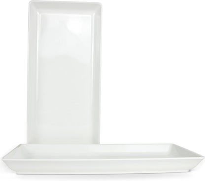 Long Melemine Serving Tray, 17.3x8x1.5 in Serving Platters and Trays for Appetizer, Charcuterie