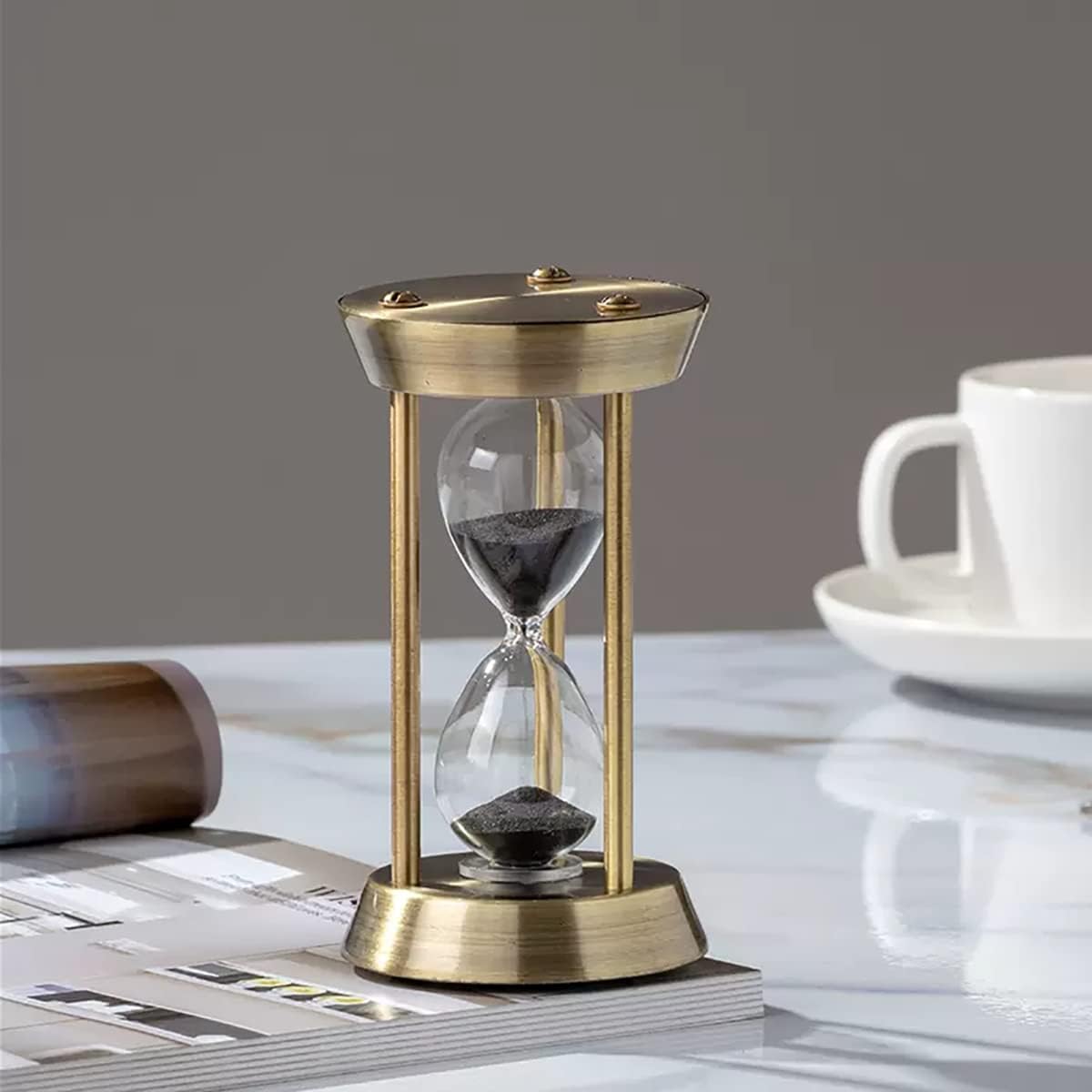 Sanduhr 15 Minuten,Hour Glass,360°-Drehung Metal Vintage Hourglass,Hourglass Decor,for Home