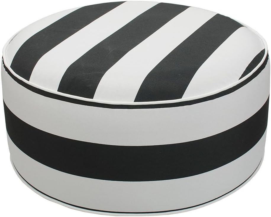 Inflatable Outdoor Ottoman with Air Pump,20"x9" Portable Patio Pouf,Water