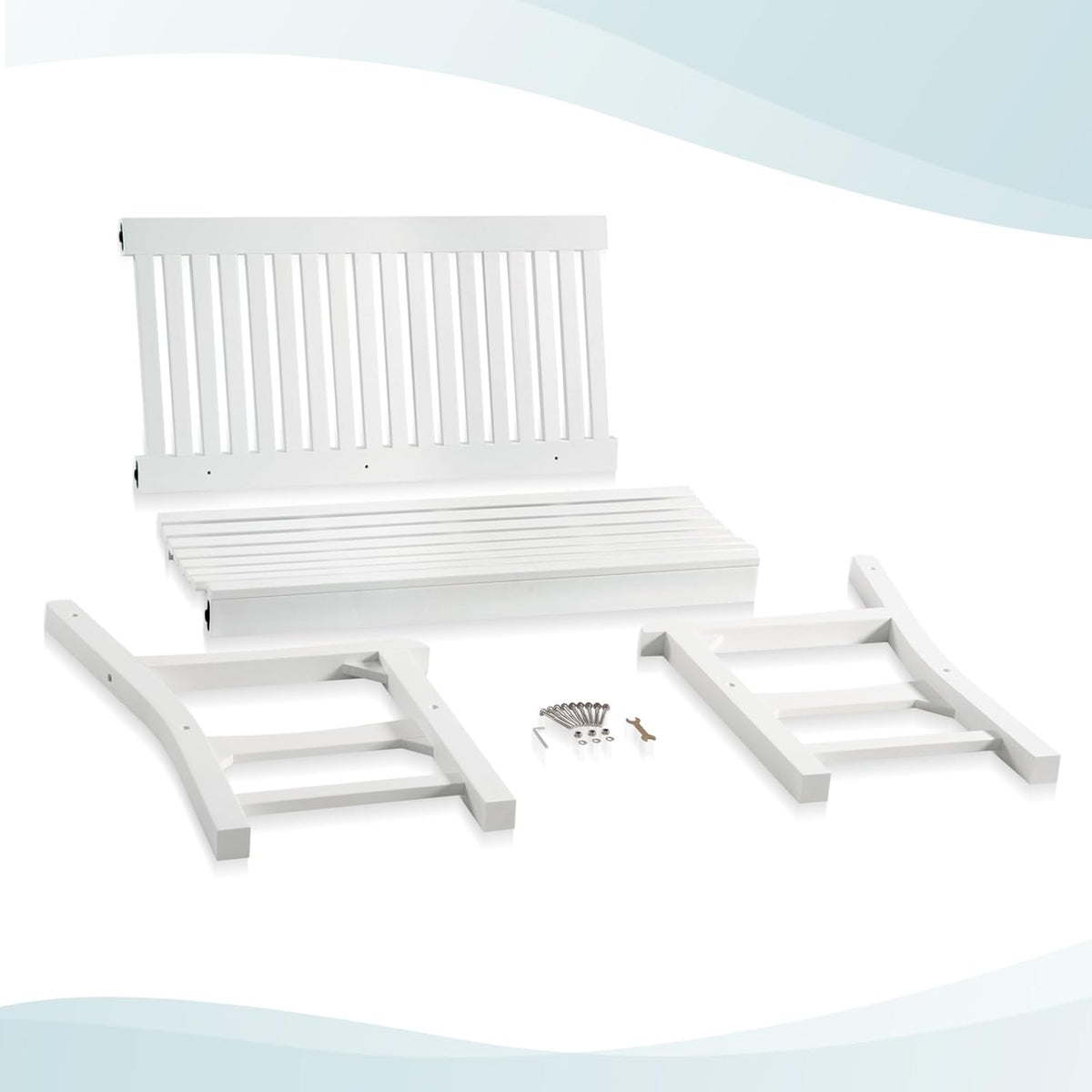 Psilvam 2-Person Poly Lumber Outdoor Bench with 700 Lbs Weight Capacity – Weatherproof Garden