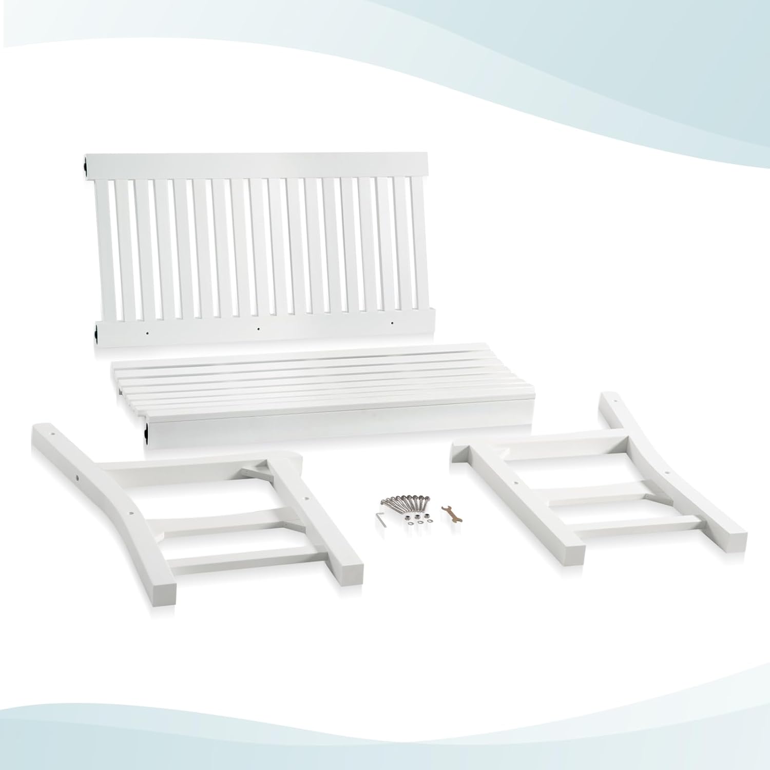 Psilvam 2-Person Poly Lumber Outdoor Bench with 700 Lbs Weight Capacity – Weatherproof Garden