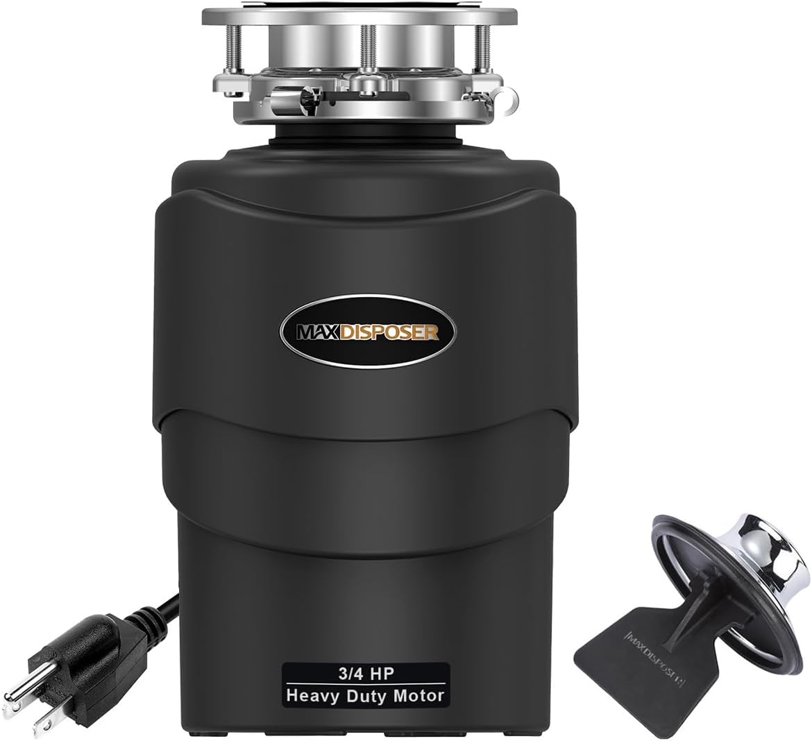 Garbage Disposal 3/4 HP Ultra Quiet powerful grinding Kitchen Food Waste Disposer with Power Cord