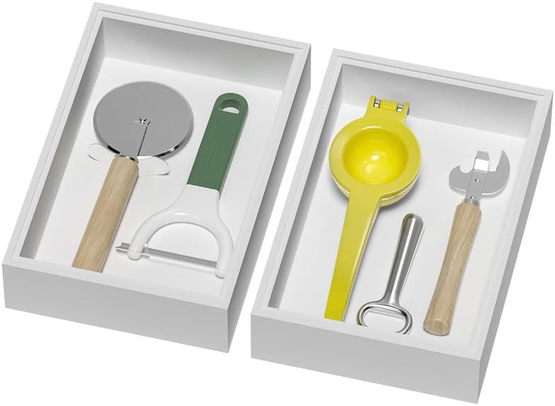 Bamboo Drawer Organizer, Cutlery Silverware Organizer for Kitchen Drawer, Stackable Utensil