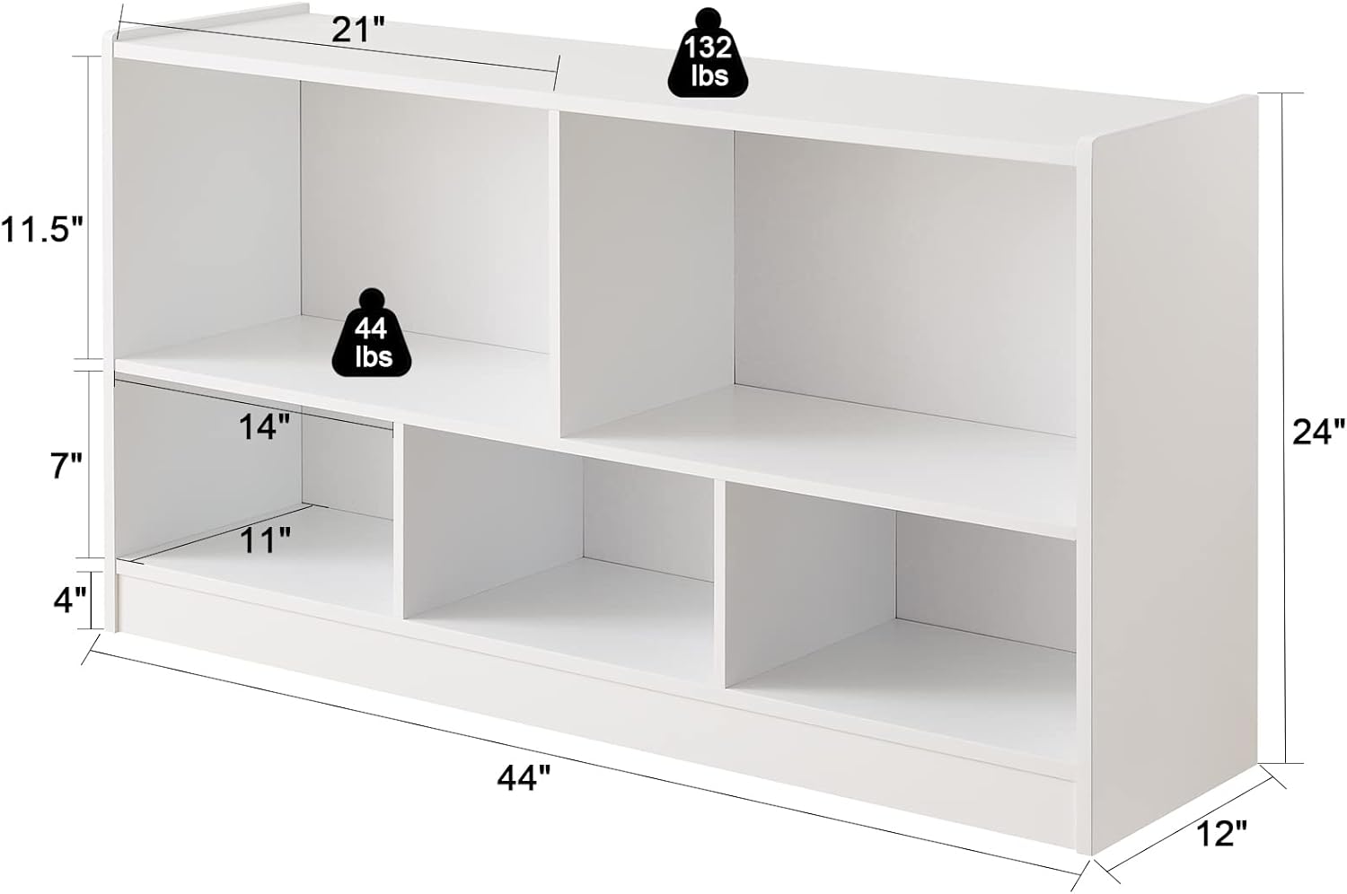 Toy Organizers and Storage, 5-Section Kids Bookshelf for Organizing Books Toys, School Classroom