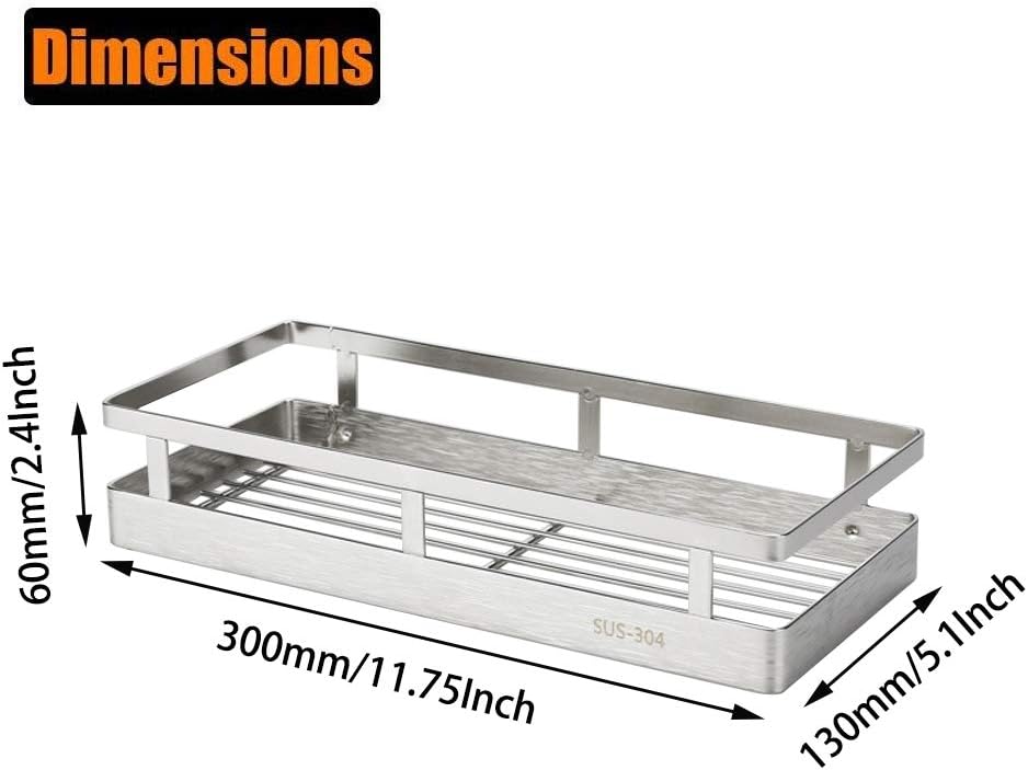 2PCS Kitchen Spice Rack, SUS304 Stainless steel Wall Mount Storage Rack, Seasoning Container