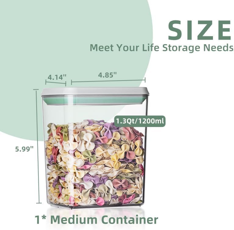 Pop Containers with Lids - Stackable Airtight Food Storage, Kitchen Pantry Storage Containers for