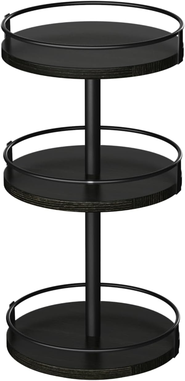 HOOBRO Lazy Susan Organizer, Rotating Spice Rack, 3-Tier Organizer, Turntable Spice Rack, Vertical