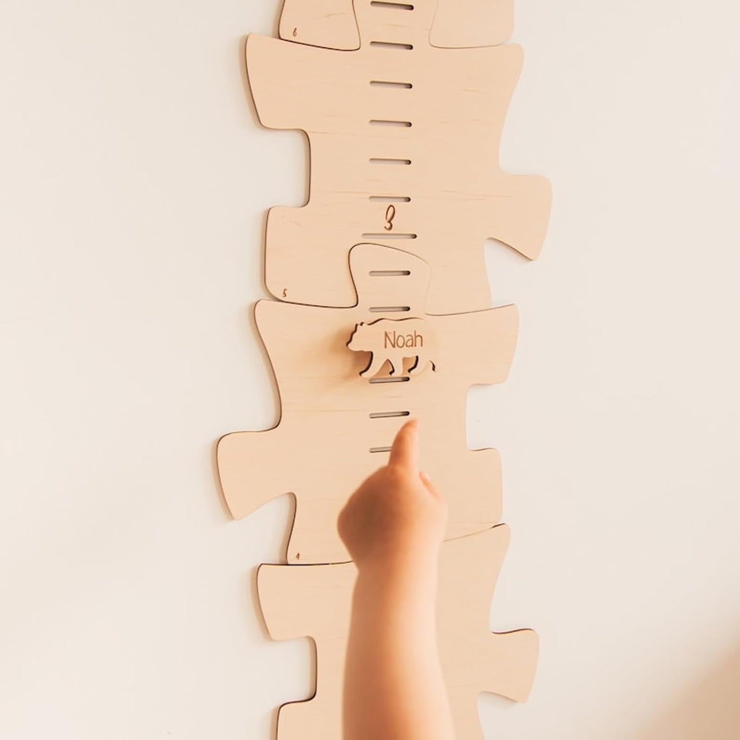 Personalized Wooden Growth Chart for Kids – Height Ruler Wall Decor for Nursery, Toddler, Baby &