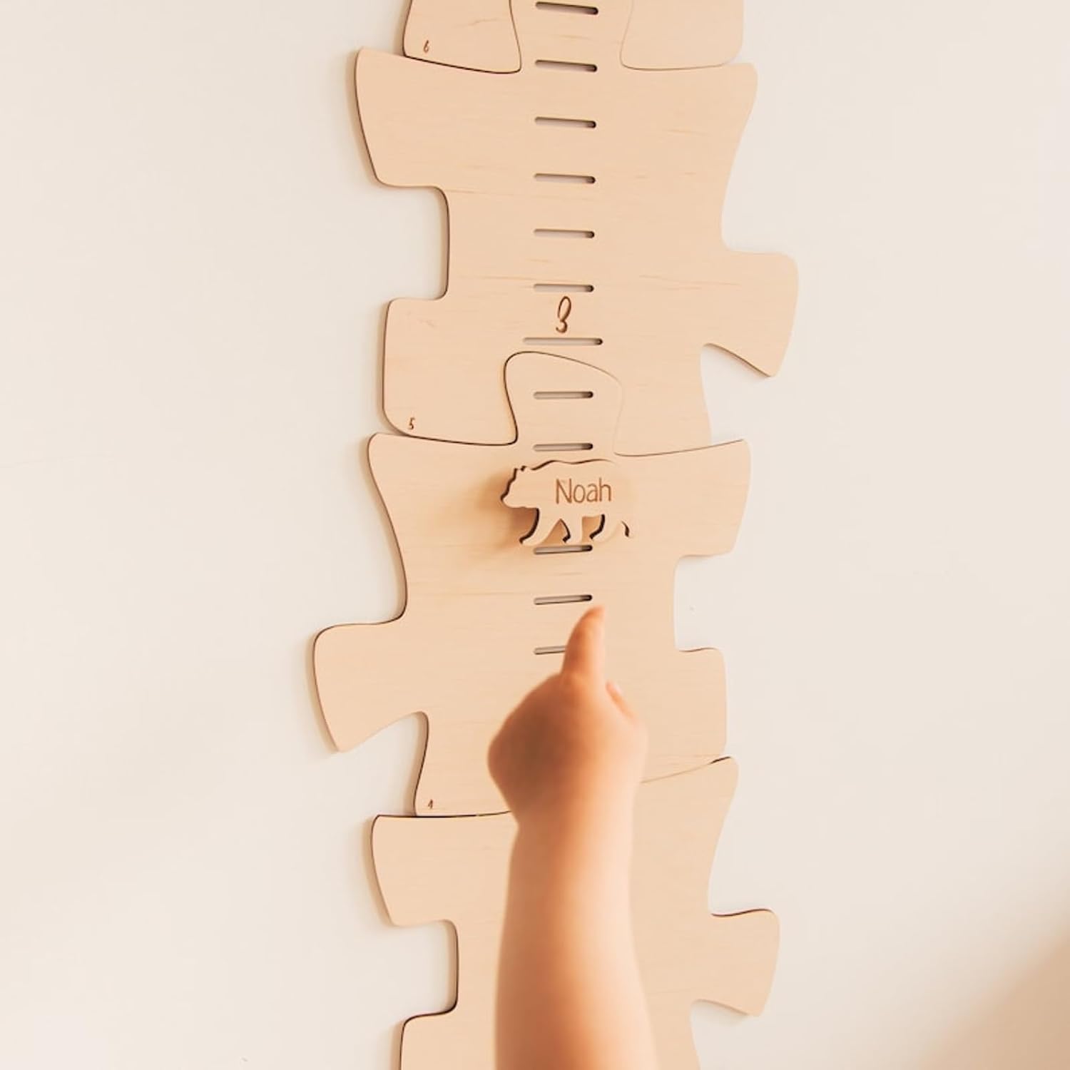 Personalized Wooden Growth Chart for Kids – Height Ruler Wall Decor for Nursery, Toddler, Baby &