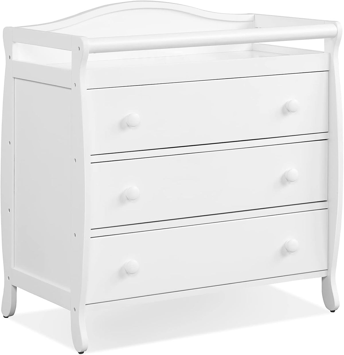 Costzon 3-Drawer Changing Table, Infant Diaper Changing Station with Drawers, Safety Rails & Strap