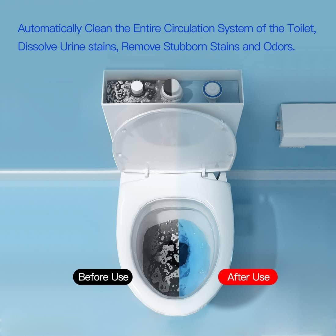 KIISIISO Commercial Household Bathroom Cleaners, 28 Pack Toilet Bowl Cleaner Tablets, Automatic
