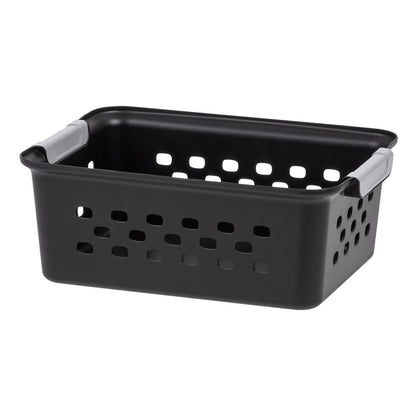 IRIS USA 12-Pack, Small Plastic Storage Basket, Black