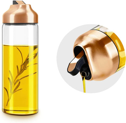 Aelga Copper Kitchen Accessories - Glass Oil Dispenser - Copper Olive Oil Dispenser Bottle for
