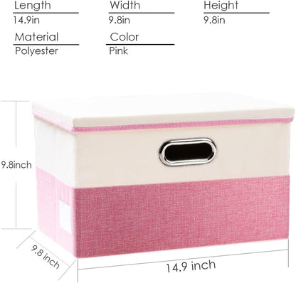 PRANDOM Collapsible Storage Bin with Lid [3-Pack] Fabric Foldable Storage Box Organizer Container