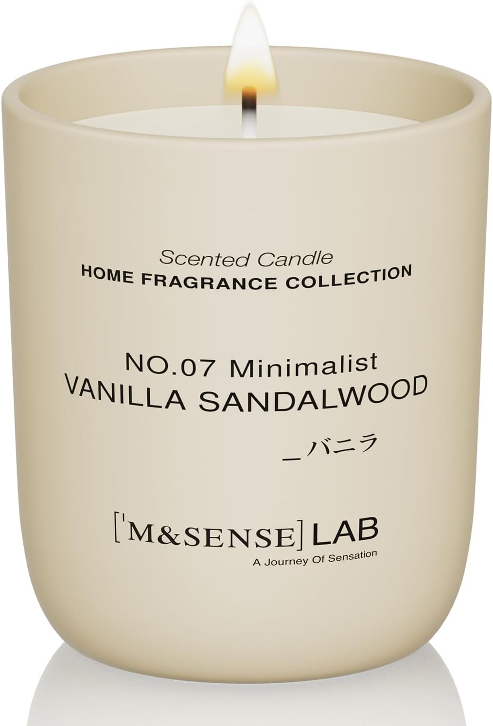M&SENSE Natural Soy Candle| Vanilla Sandalwood | 5.3 oz | Minimalist Scented Candle for Relaxation