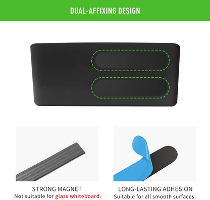 LOUKin Magnetic and Adhesive Marker Holder, Dry Erase Accessory Tray Set (Includes 1 Eraser, 1