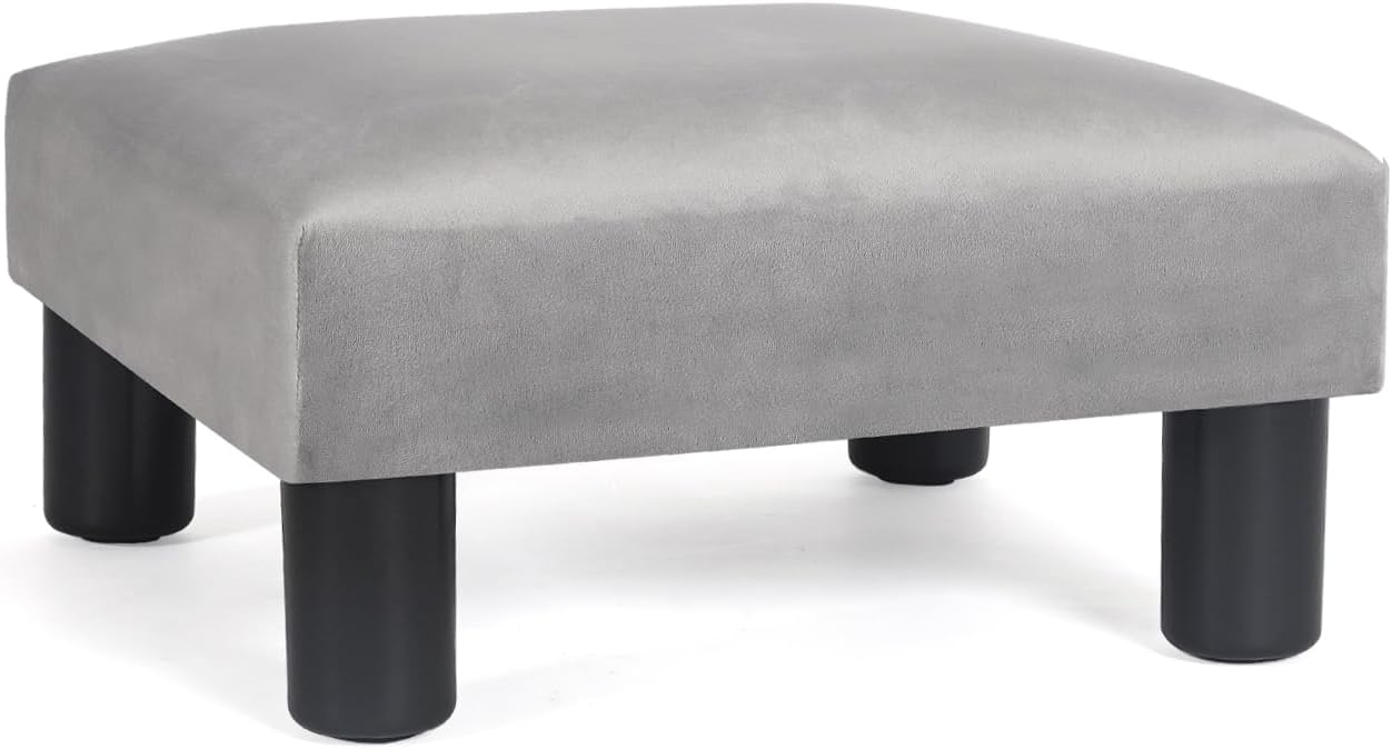 Joveco 15'' Small Foot Rest Stool Ottoman- Upholstered Footstool and Ottomans Small Footrest for