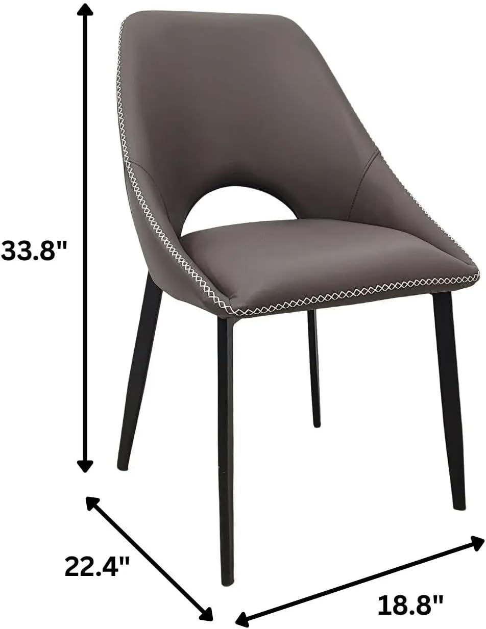 LeisureMod Amalfi Upholstered Fabric Dining Chair – Modern Side Chair with Iron Legs, Mid-Century