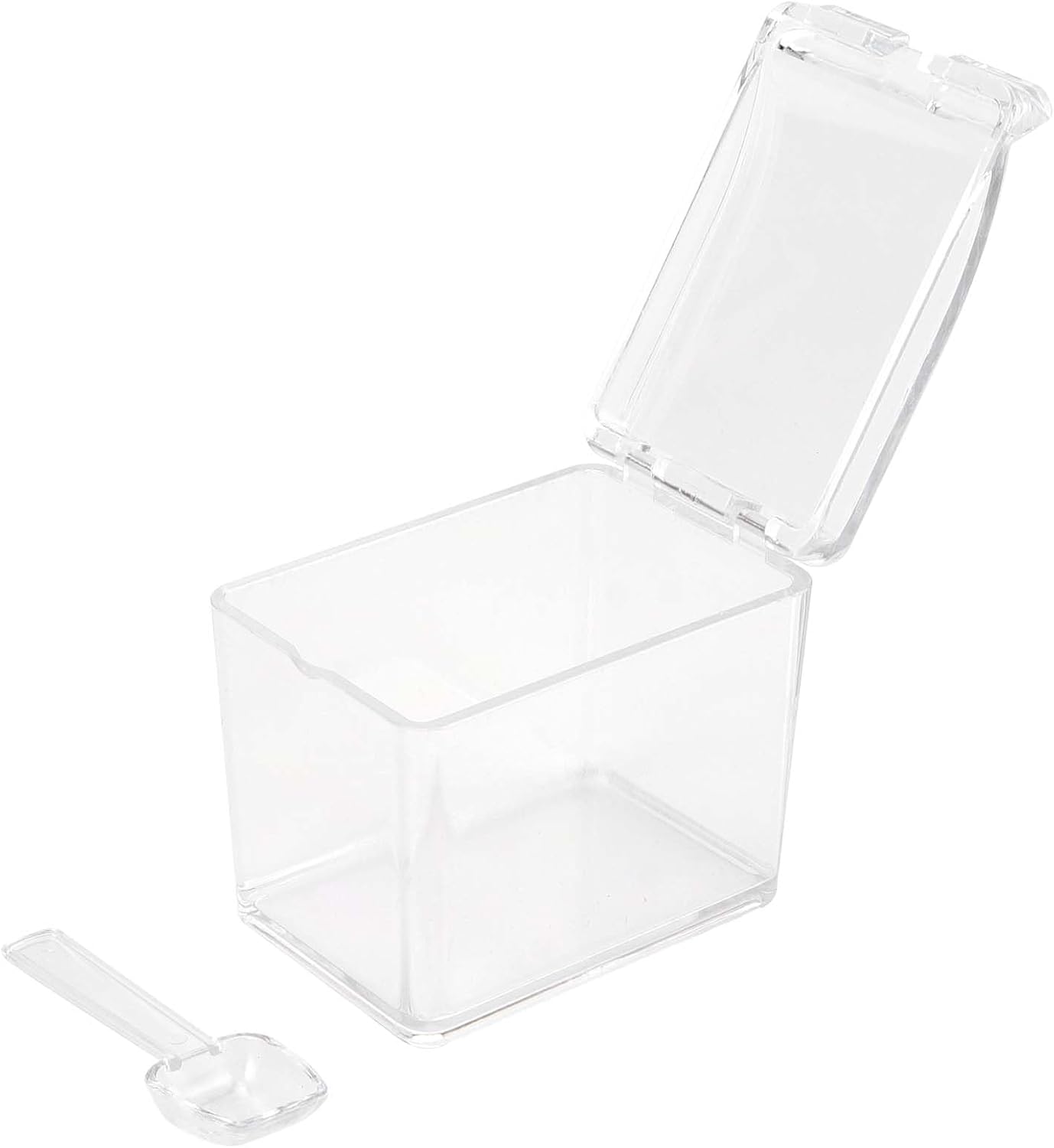 JAPCHET 3 Pack 4 Cell Clear Seasoning Box with Spoons, 10.2 × 3.54 × 3 inch Seasoning Storage