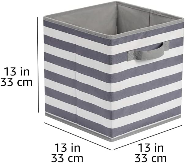 Amazon Basics Cube Organizer Storage Bins Handles, Collapsible Fabric, Pack of 6, 13"x13"x13"
