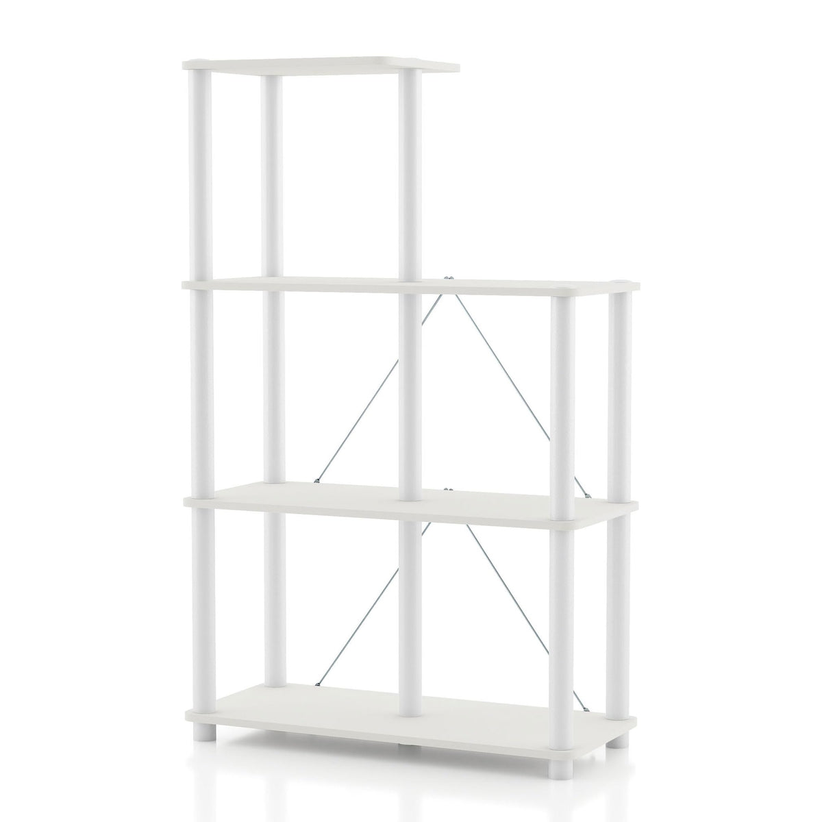 Homes: Inside + Out Apexa Modern 5-Cube Ladder Shelving Units, Collectibles Display Shelves, Easy