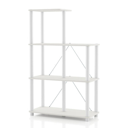 Homes: Inside + Out Apexa Modern 5-Cube Ladder Shelving Units, Collectibles Display Shelves, Easy
