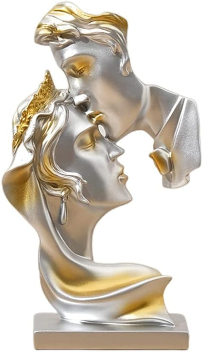 Couples Kiss Sculpture,Abstract Art Couple Sculpture Home Furnishing Resin Statue Decoration