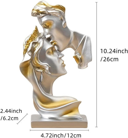 Couples Kiss Sculpture,Abstract Art Couple Sculpture Home Furnishing Resin Statue Decoration