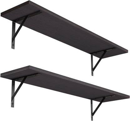 DINZI LVJ Long Wall Shelves, 23.6 Inch Wall Mounted Shelves Set of 2, Easy-to-Install, Wall Storage