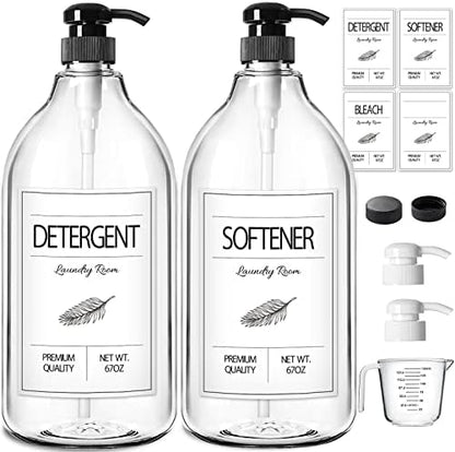 GMISUN Laundry Detergent Dispenser, 2 Pack Liquid Laundry Soap Dispenser, 64oz Storage Container