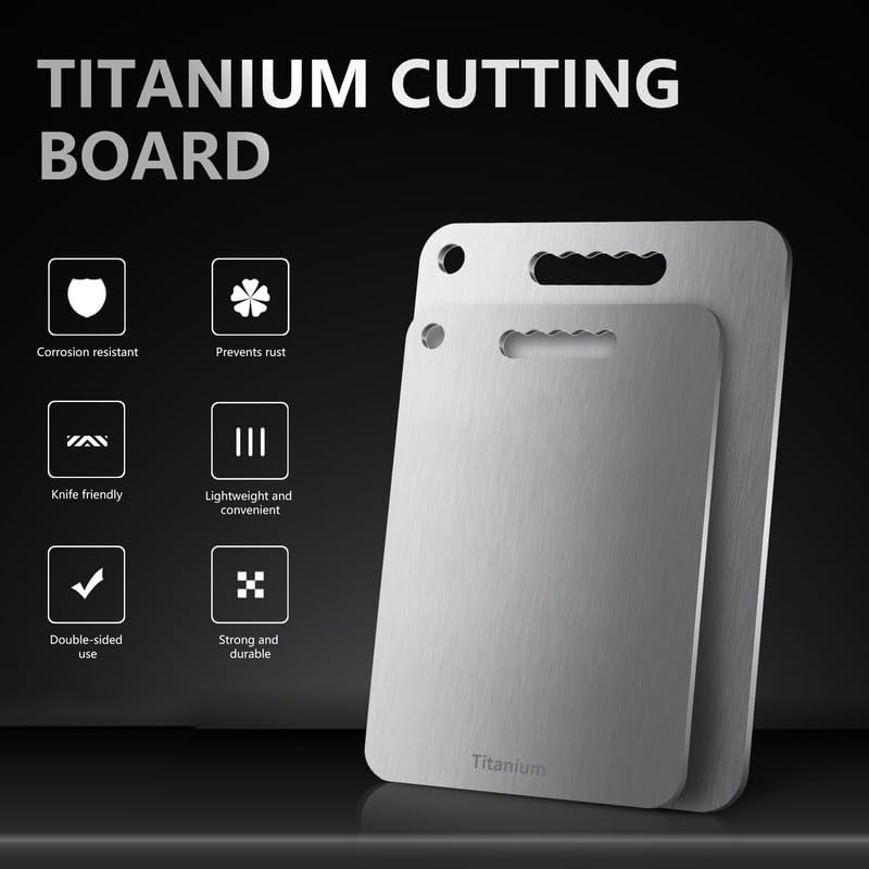 Titanium Cutting Board Ultra-Lightweight,Non-Toxic,Food-Grade Pure Titanium Cutting Boards for