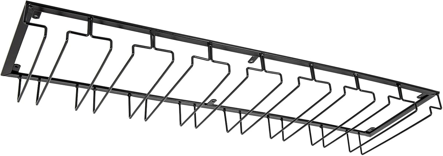 Wine Glass Rack Under Cabinet Stemware Wine Glass Holder Glasses Storage Hanger 8 Row Extreme Large