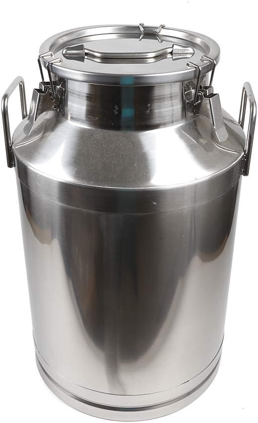 Stainless Steel Milk Can, 60L/15.9 Gallon Heavy Duty Airtight Storage Canister Milk Bucket with