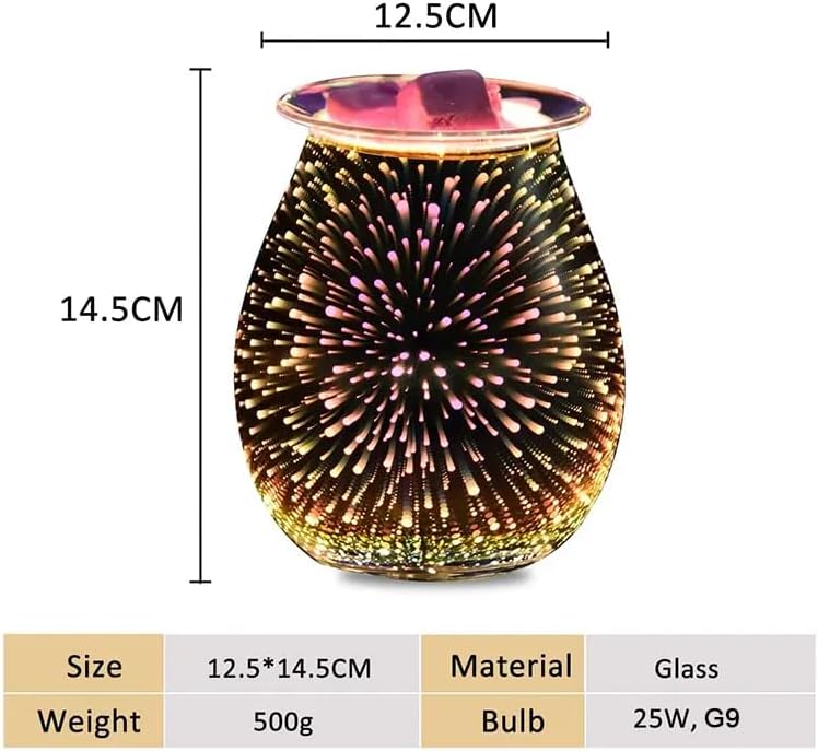 Dicimi 3D Candle Candle Warmer, Electric Oil Burner, Fragrance Warmer for Home Office Bedroom