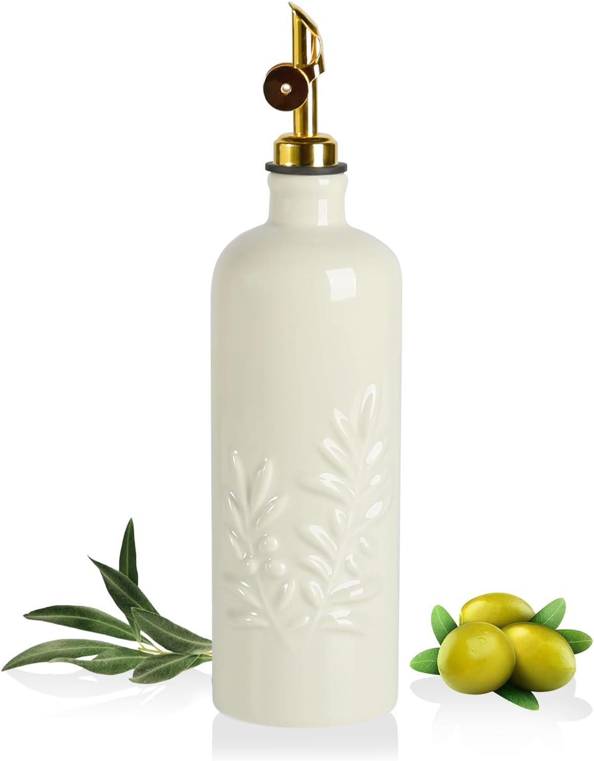 Sweejar 18 Oz Oil Dispenser for Kitchen with Gravity Spout, Ceramic Olive Oil Dispenser Bottle