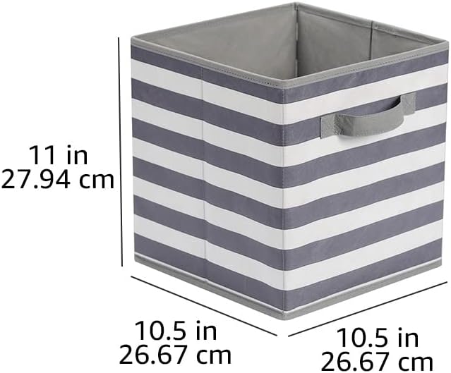 Amazon Basics Cube Organizer Storage Bins Handles, Collapsible Fabric, Pack of 6, 10.5"x10.5"x11"
