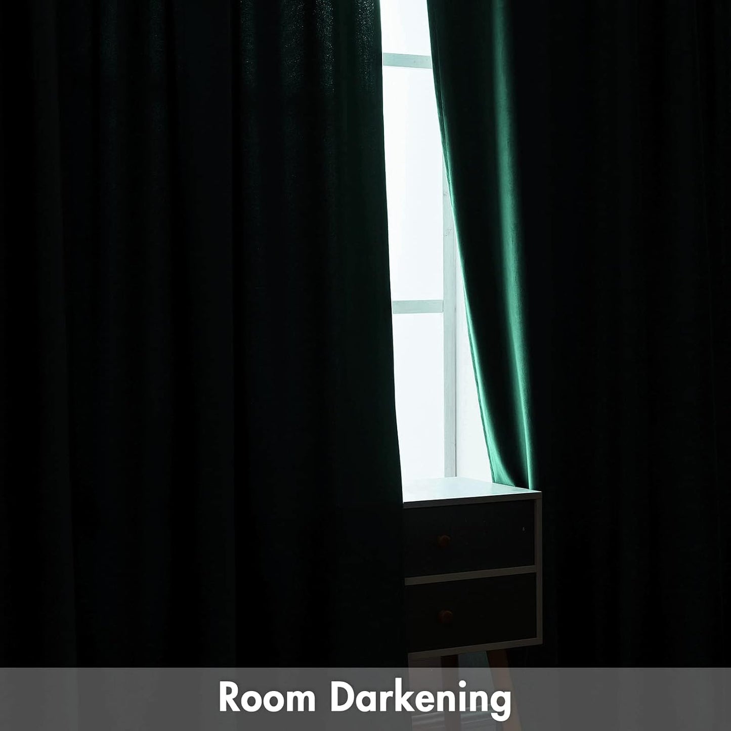 MIULEE Dark Green Velvet Curtains Thermal Insulated Blackout Curtain Christmas Emerald Green Drapes