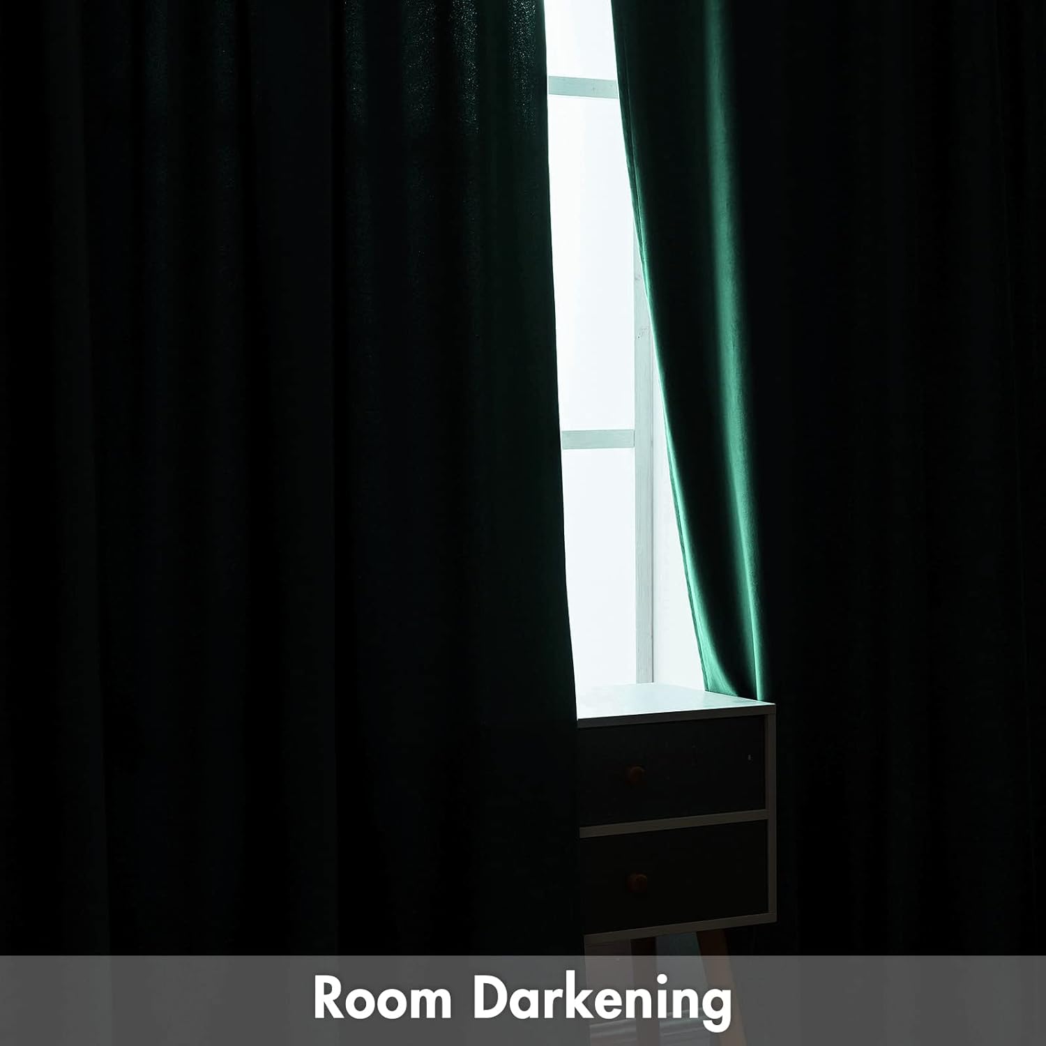 MIULEE Dark Green Velvet Curtains Thermal Insulated Blackout Curtain Christmas Emerald Green Drapes