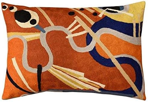 Lumbar Kandinsky Modern Pillow Cover Intuitive Mid Century Chair Cushions Rust Abstract Pillowcase