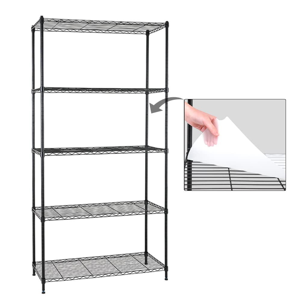 Catalina Creations EFINE 5-Shelf Shelving Unit with Shelf Liners Set of 5, Adjustable Storage Rack