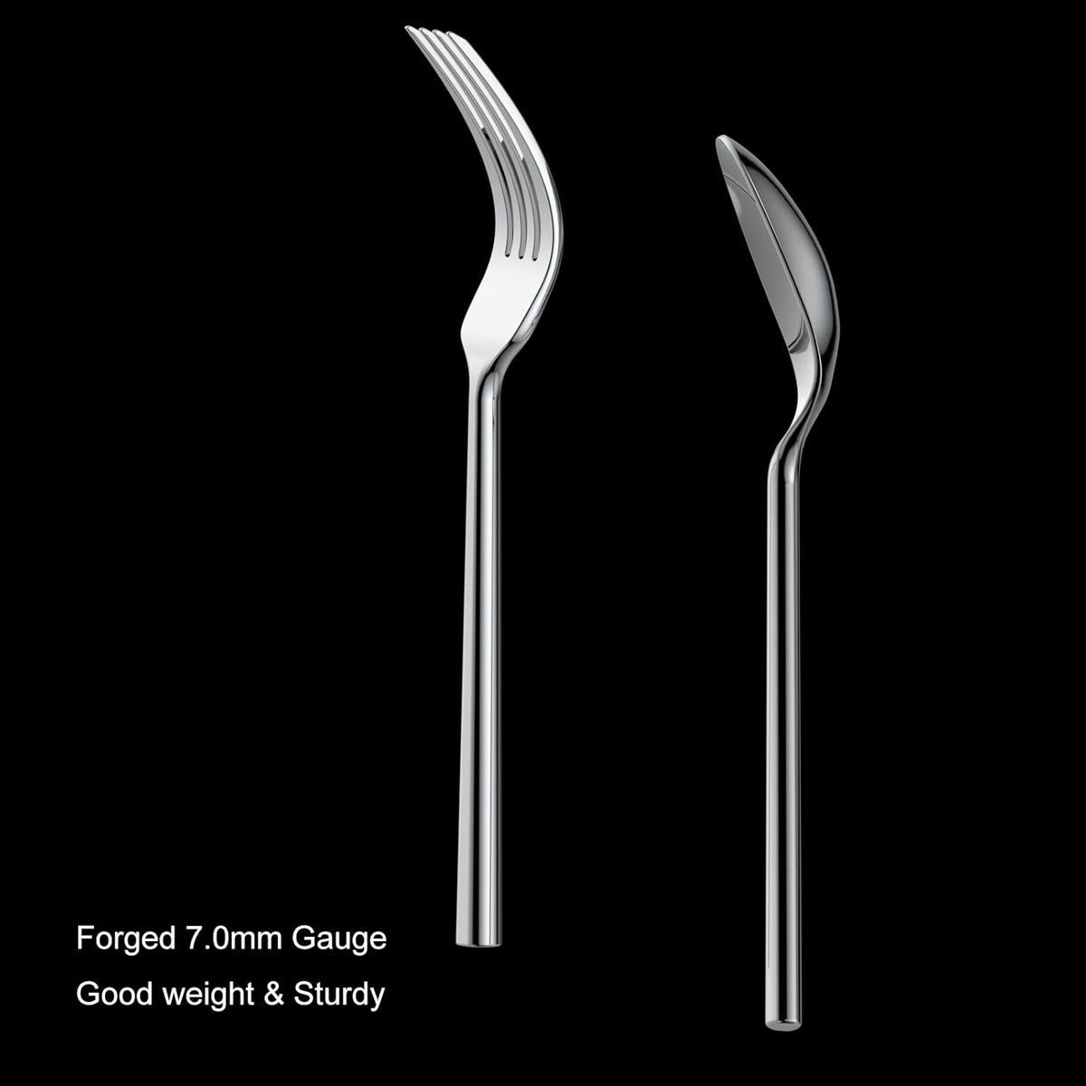 Alata Potter 45-Piece Forged Stainless Steel Flatware Set Cutlery Set,Service for 8,Silver