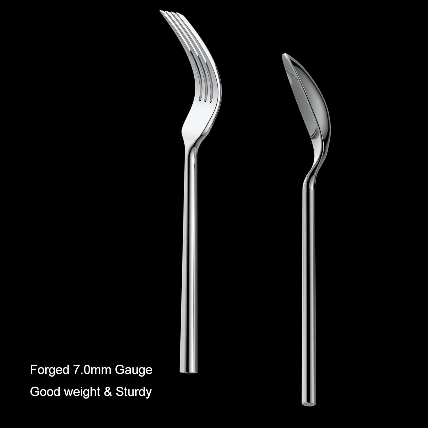 Alata Potter 45-Piece Forged Stainless Steel Flatware Set Cutlery Set,Service for 8,Silver