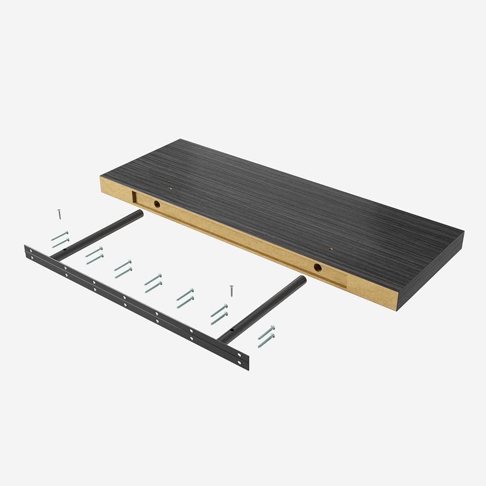 Floating Shelf, Set of 2 Wall Shelf, 30 in W x 12.75 in D x 2 in H Wooden Floating Wall Shelf with