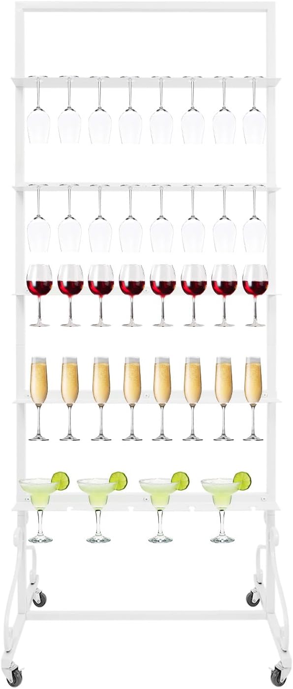 40 Slots Champagne Holder Stand for Party, Wine Glass Display Wall Holder, Stable Wine Glass
