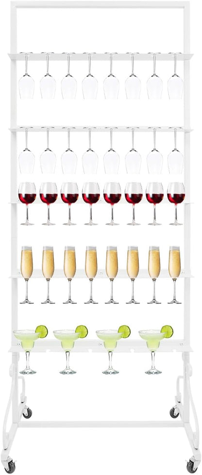 40 Slots Champagne Holder Stand for Party, Wine Glass Display Wall Holder, Stable Wine Glass