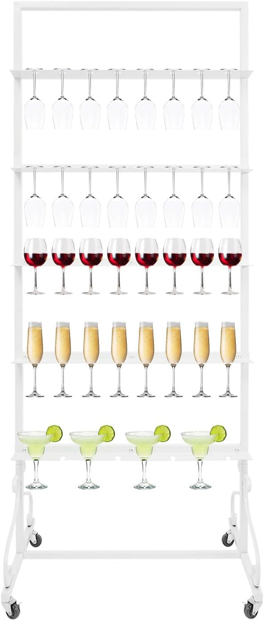 40 Slots Champagne Holder Stand for Party, Wine Glass Display Wall Holder, Stable Wine Glass